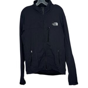 The North Face Men's Black Apex Soft Shell Full Zip Mock Neck Jacket. Size Med.